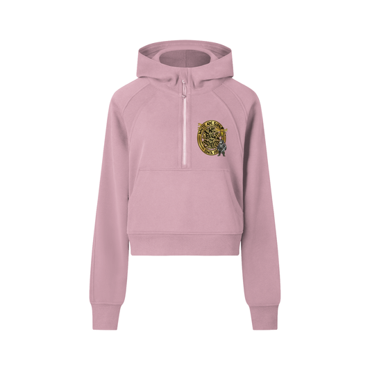 WHITE APE LOGO HALF ZIP HOODIE